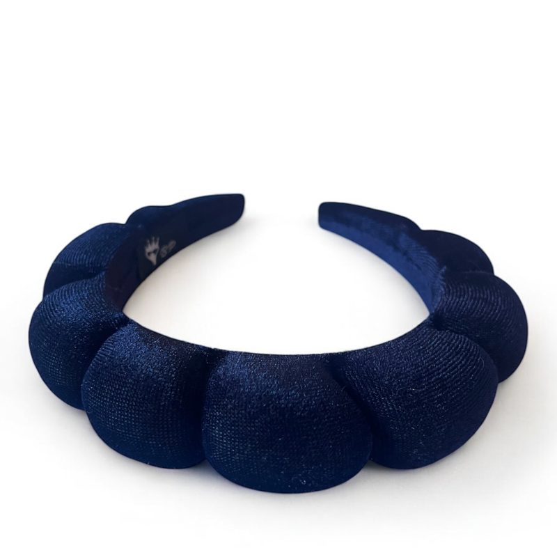 Cerchietto Skincare in velluto (Blu navy)