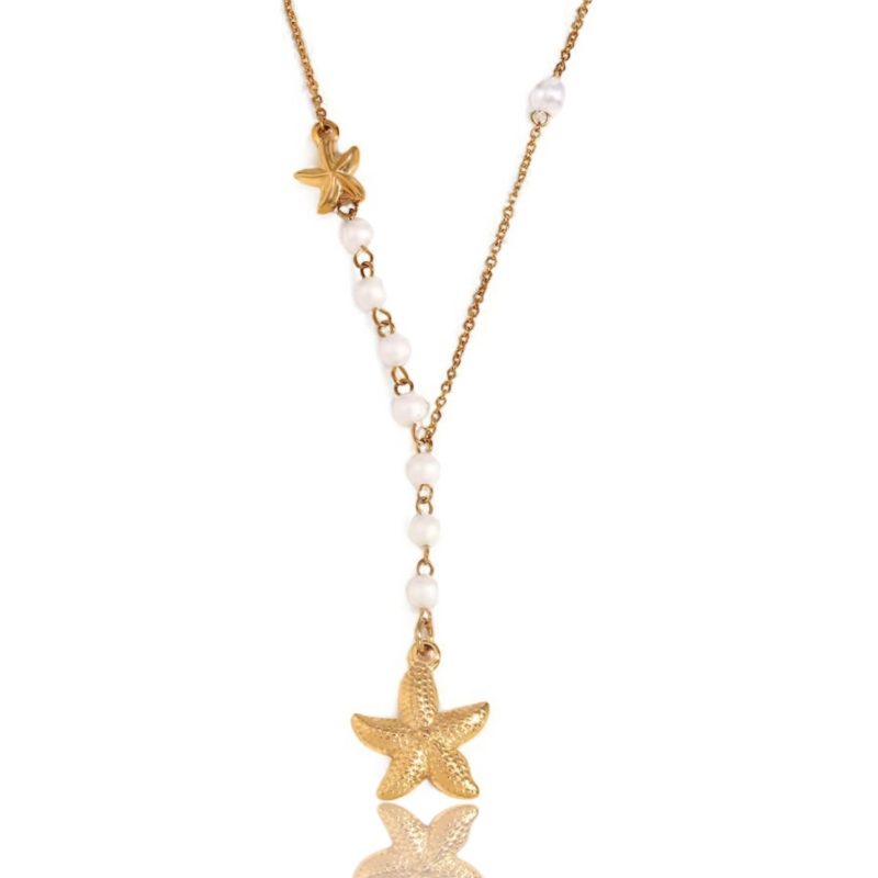 Collana con Stella Marina e Perle sintetiche (Gold)
