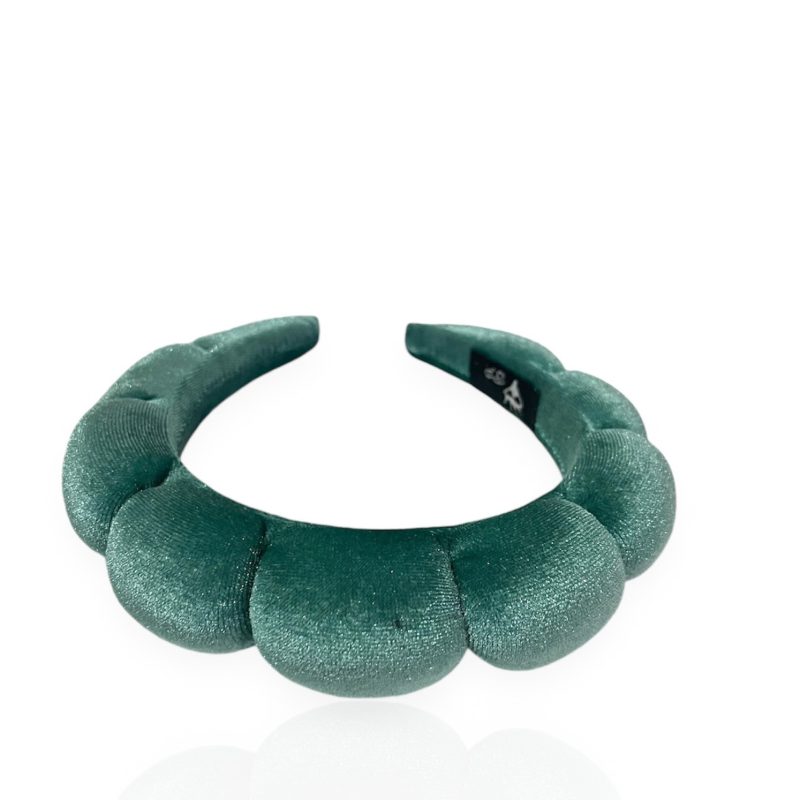 Cerchietto Skincare in velluto (Verde laguna)