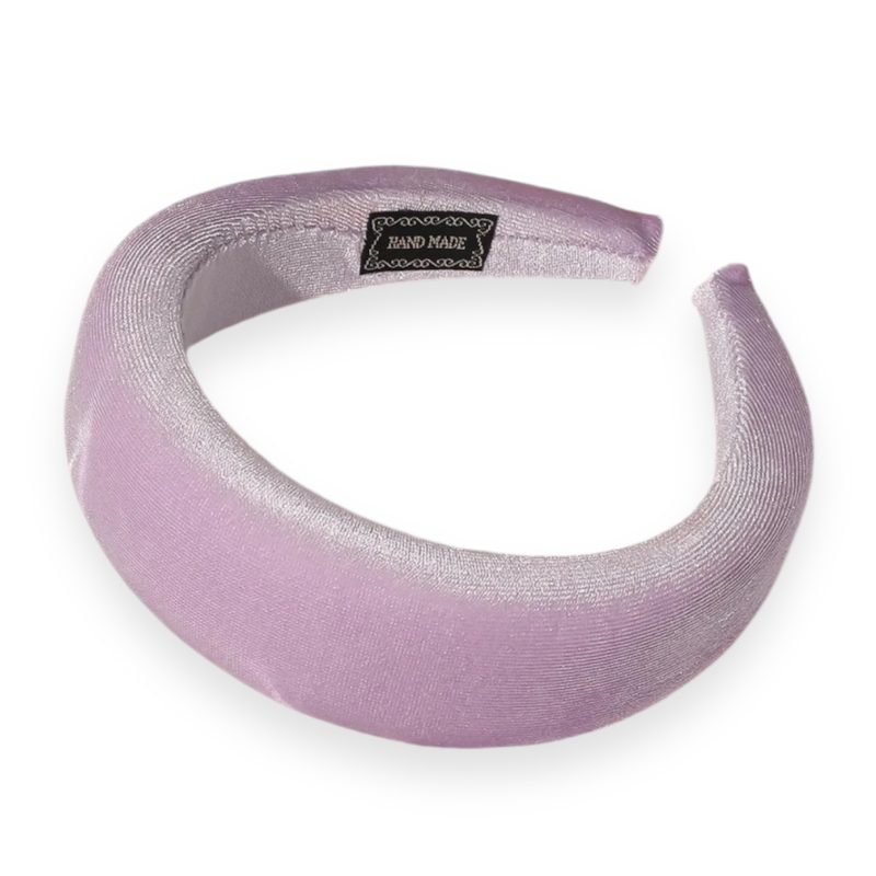 Cerchietto per capelli donna in velluto, con bombatura alta (Lilla)