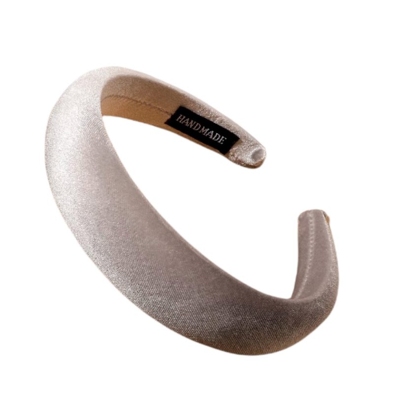 Cerchietto per capelli donna in velluto, bombatura media (Grigio)