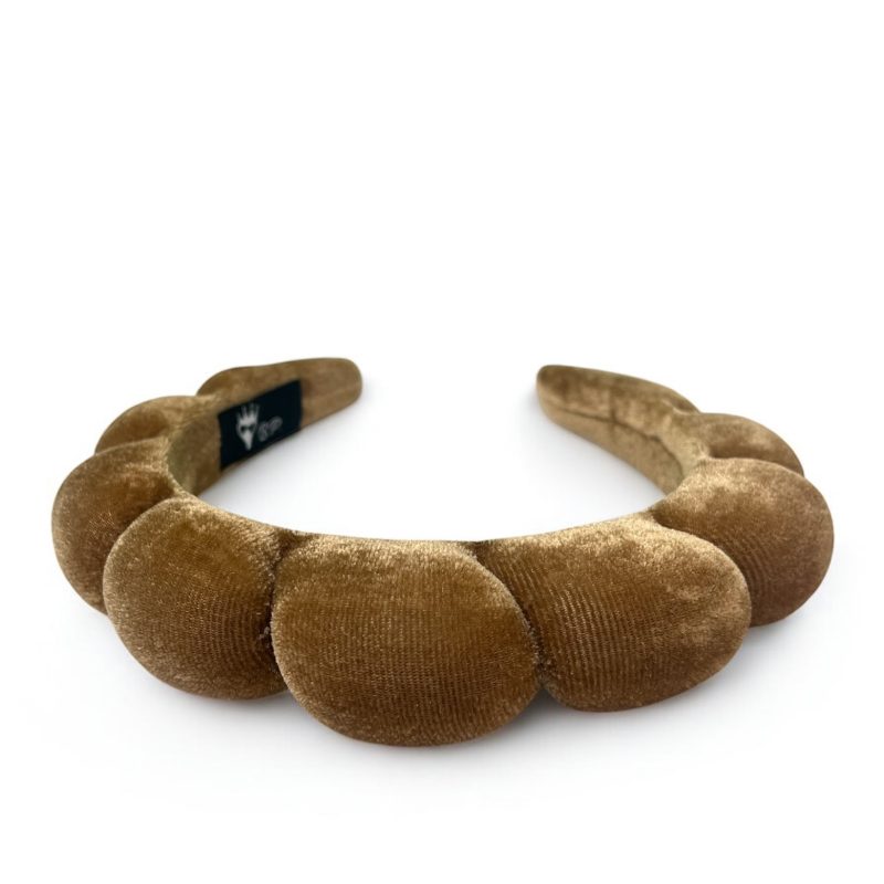 Cerchietto Skincare in velluto (Cammello)