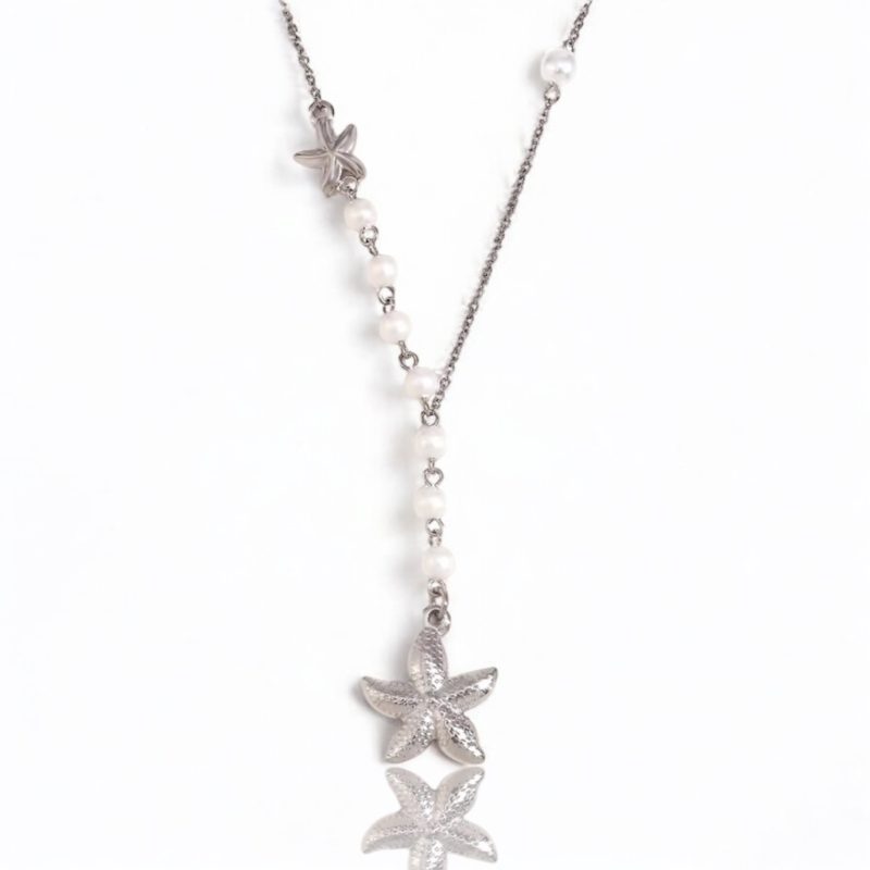 Collana con Stella Marina e Perle sintetiche (Silver)